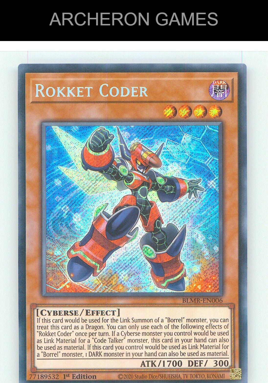 Rokket Coder SEC YUGIOH Card 1st Edition