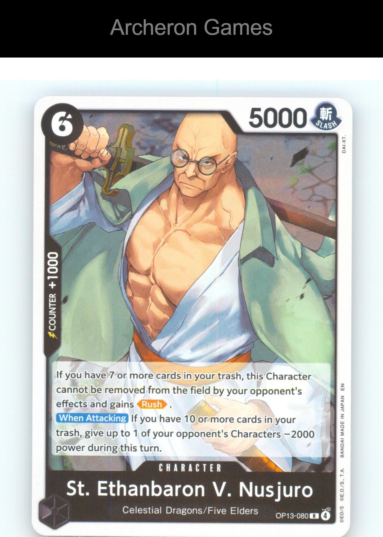 St. Ethanbaron V. Nusjuro OP13-080 R One Piece Card NM/EX+ Foil