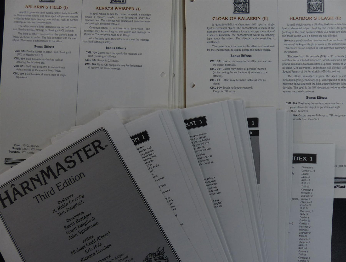 HarnMaster Fantasy Roleplaying Third Edition OOP - Columbia Games #224
