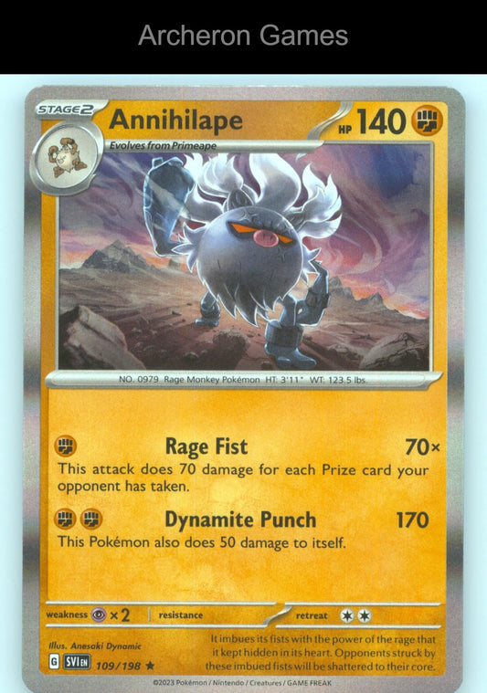 Pokemon Card Annihilape SVI 109/198 R Scarlet & Violet Holo