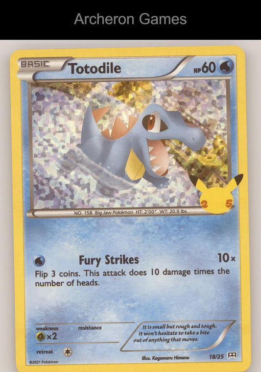 Pokemon Card Totodile MCD21 018/025 P McDonald's 25th Anniversary Promos Holo