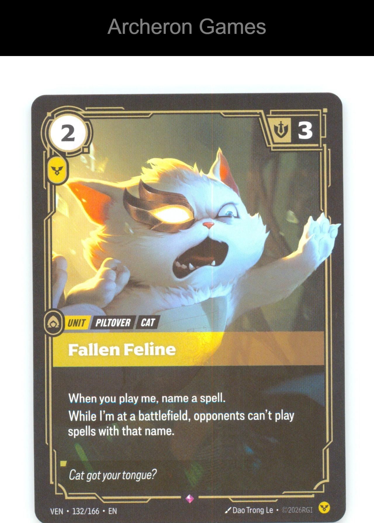 Fallen Feline VEN 132/166 R Vendetta Riftbound Card Foil