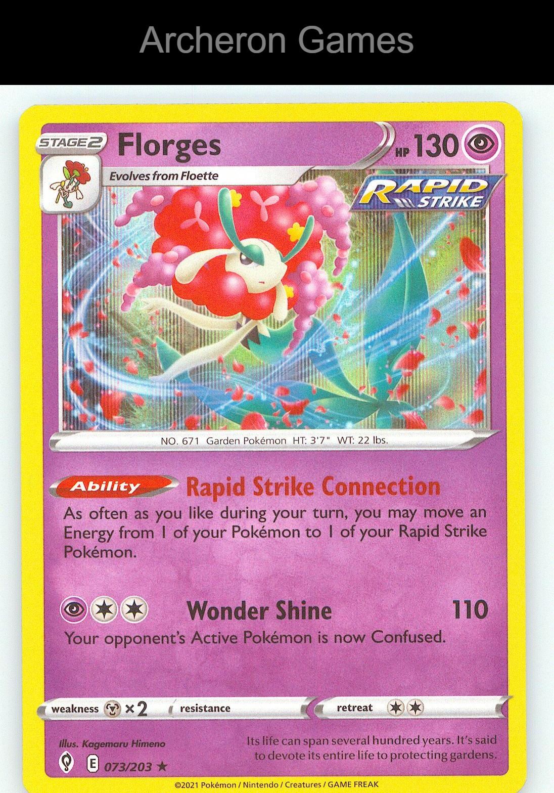 Pokemon Card Florges EVS 073/203 Line Holo R Evolving Skies