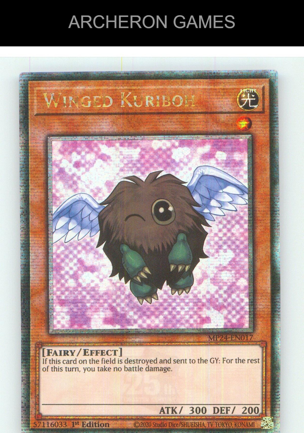 Winged Kuriboh (Quarter Century Secret Rare) YUGIOH Card 1st Edition