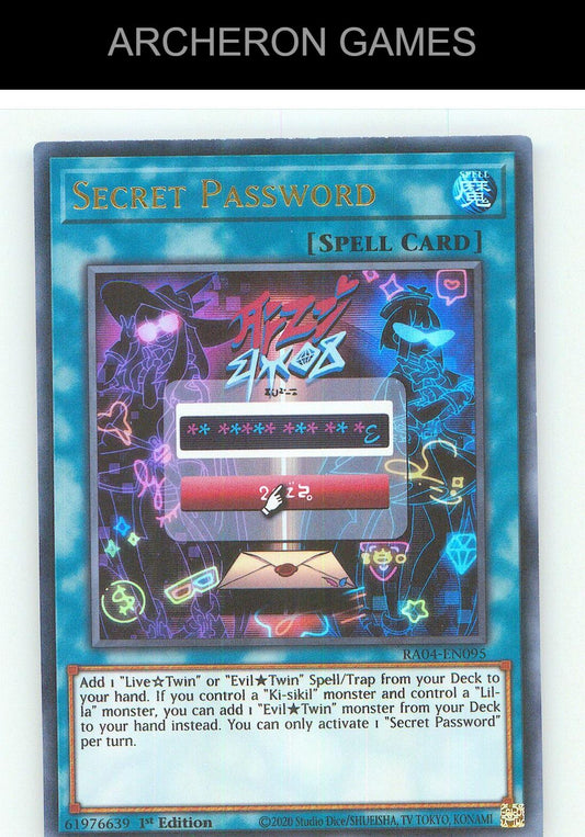 Secret Password (UR) Ultra Rare YUGIOH Card 1st Edition