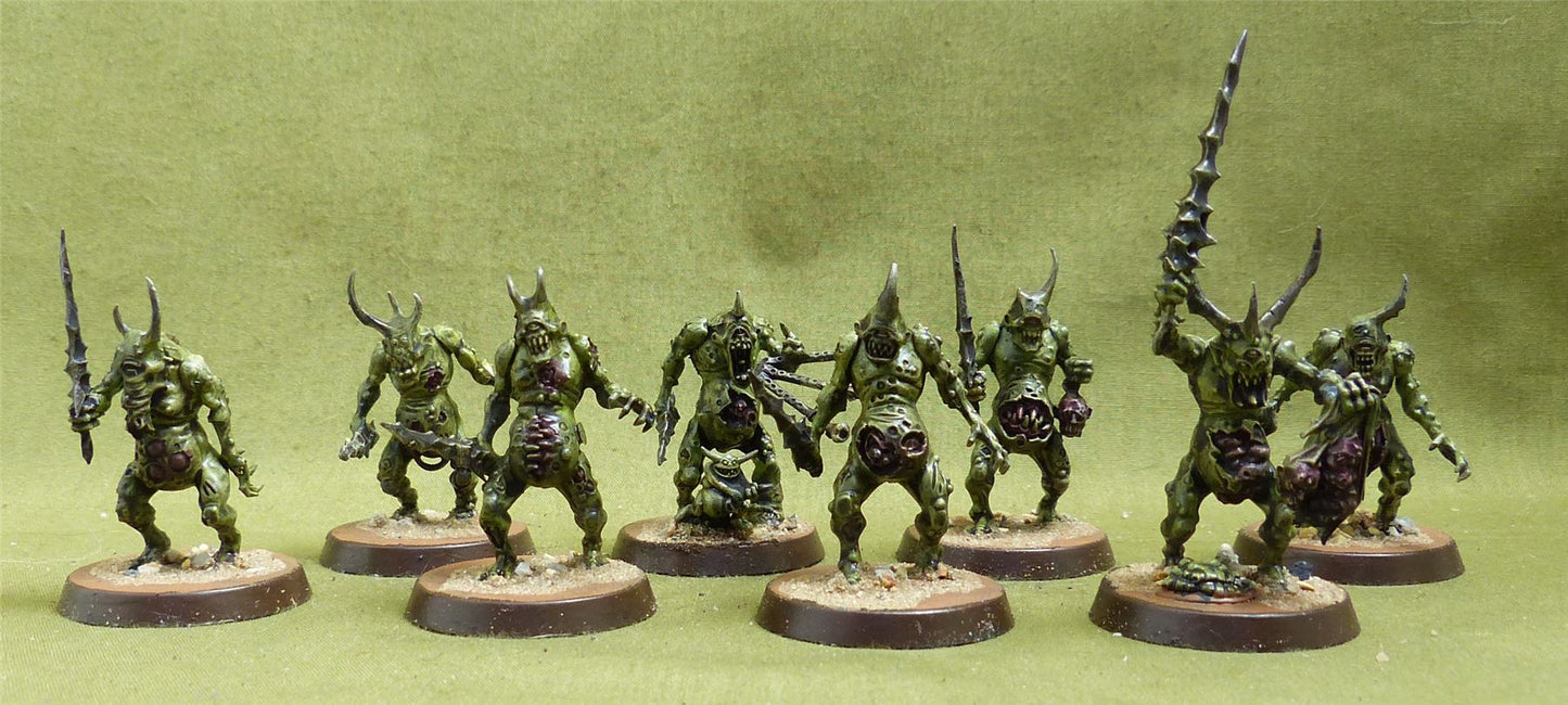 Plaguebearers set of 8 painted - Forces of Nurgle - Warhammer AoS #FC