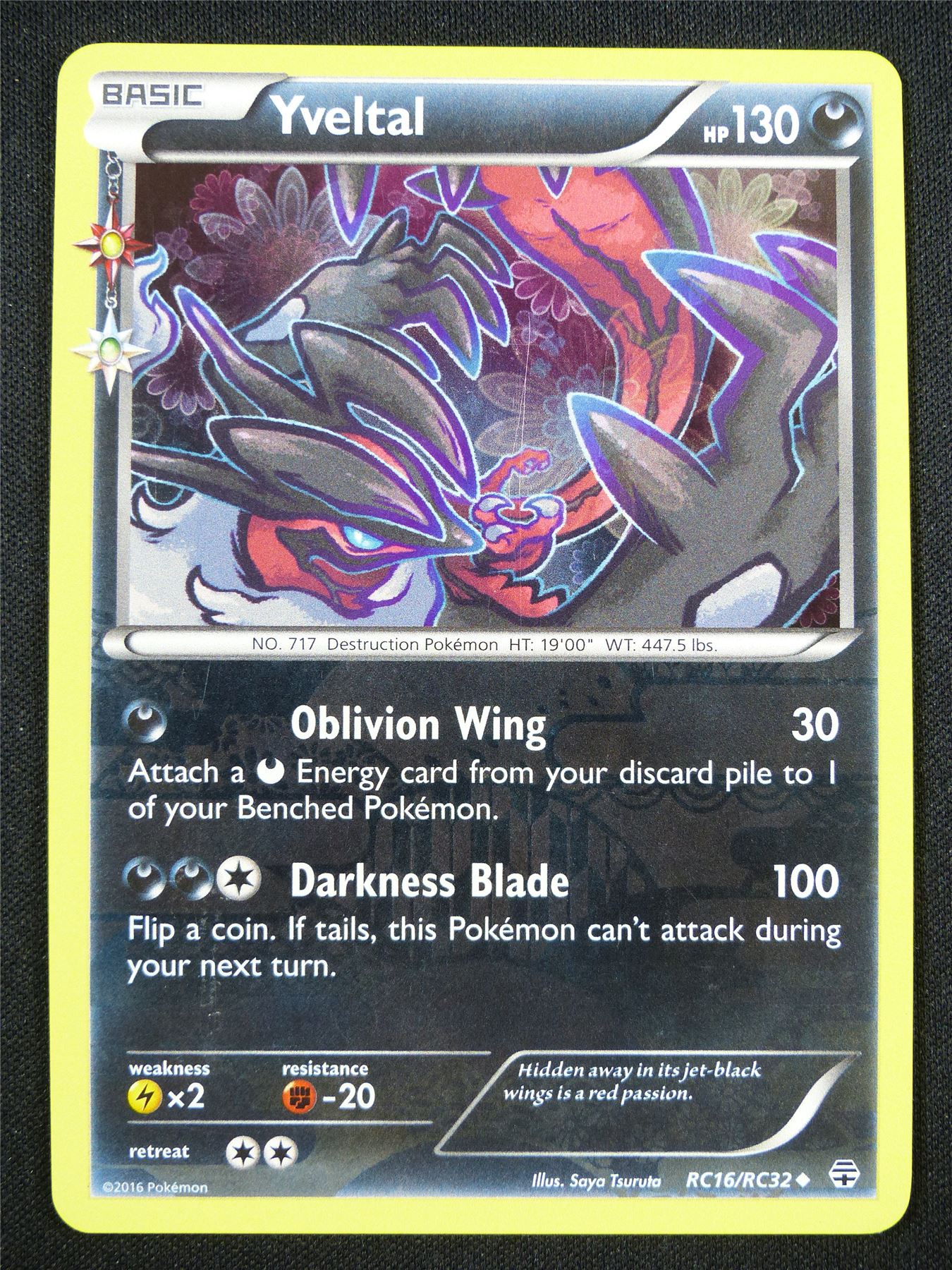 Yveltal RC16/RC32 Radiant Collection Holo - Pokemon Card #AU