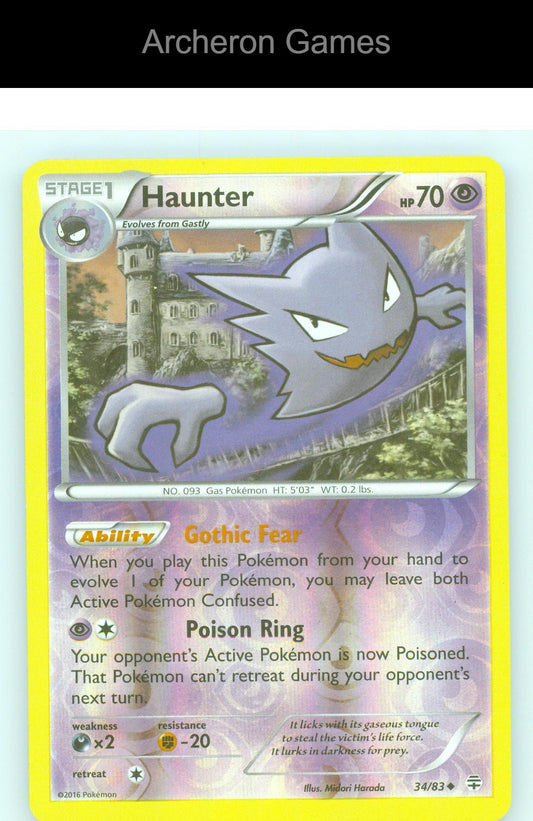 Pokemon Card Haunter GEN 34/83 UC Generations Reverse Holo