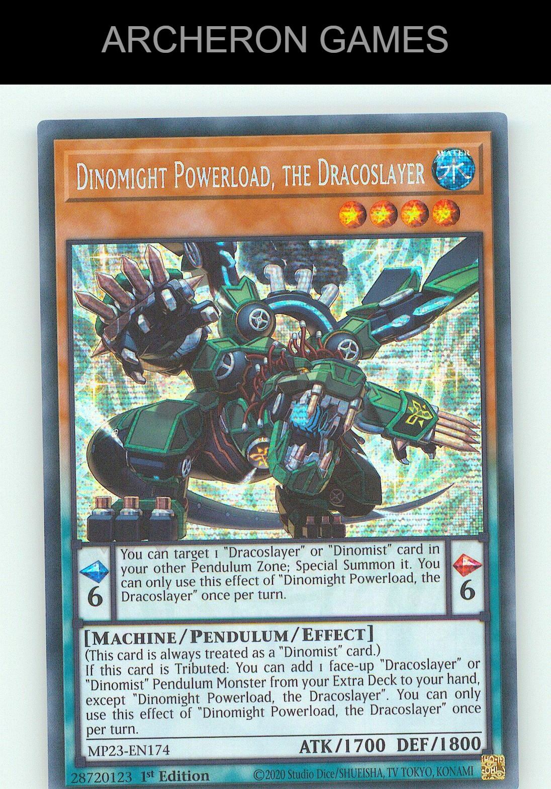 Dinomight Powerload, the Dracoslayer SEC YUGIOH Card