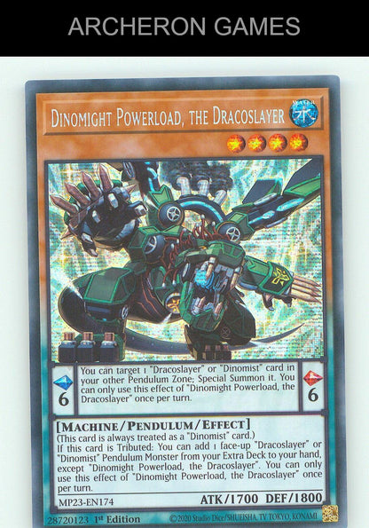 Dinomight Powerload, the Dracoslayer SEC YUGIOH Card