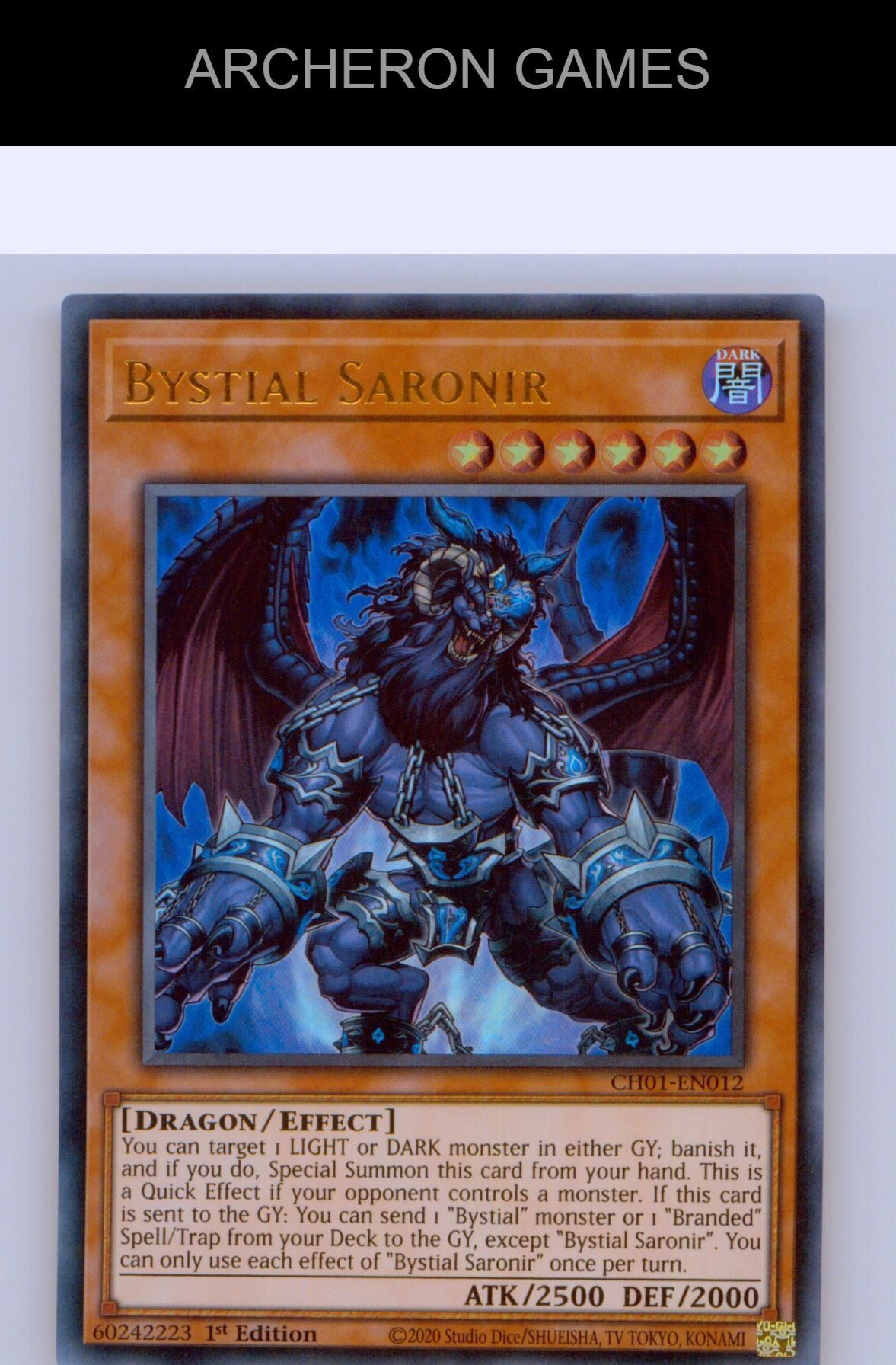 Bystial Saronir Ultra Rare YUGIOH Card 1st Edition