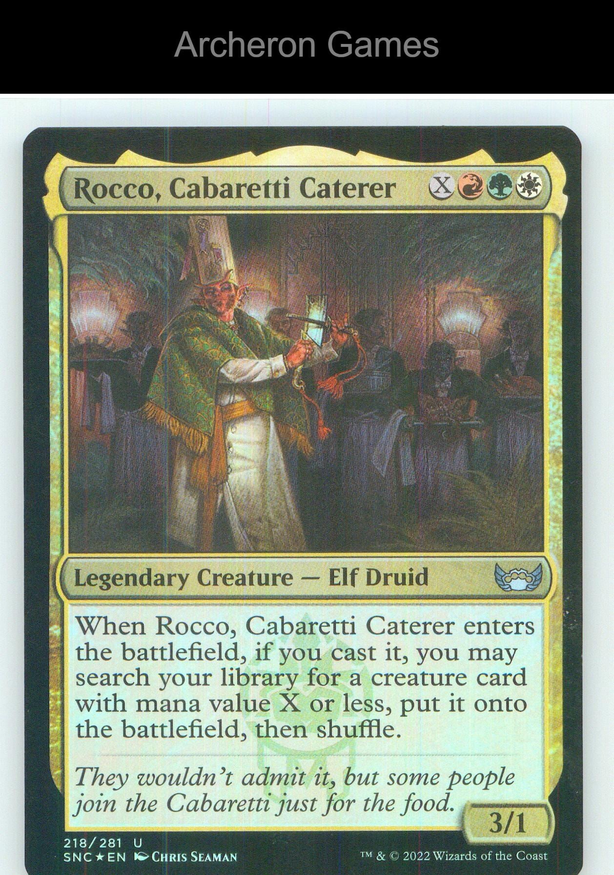 Rocco, Cabaretti Caterer SNC 218 UC MTG Card NM/EX+ Foil