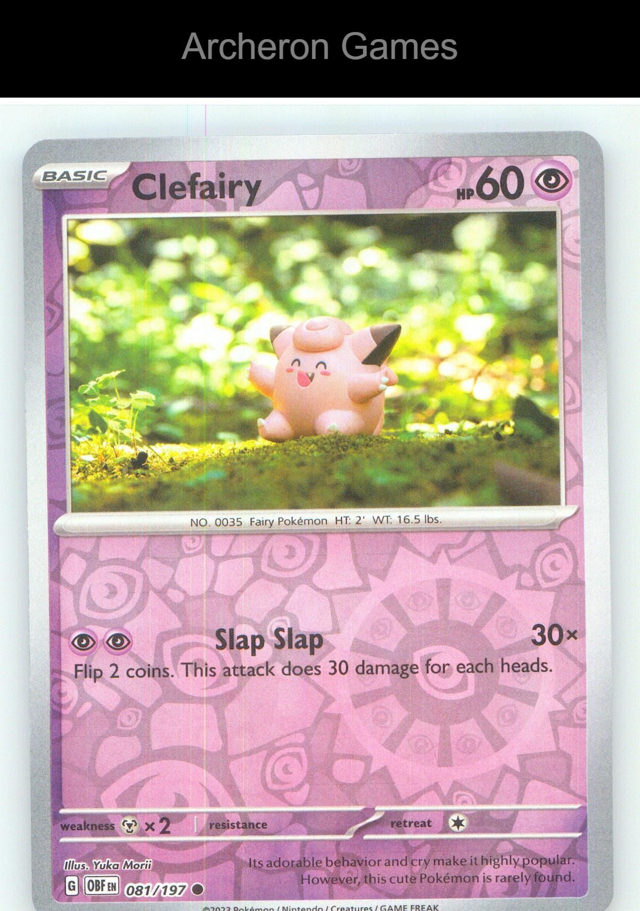 Pokemon Card Clefairy OBF 081/197 C Obsidian Flames Reverse Holo