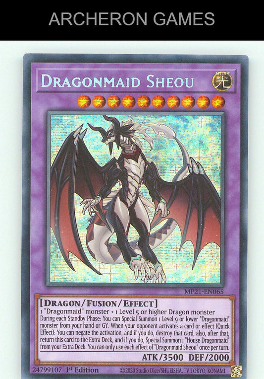 Dragonmaid Sheou SEC YUGIOH Card