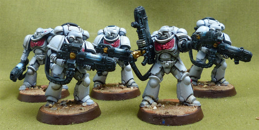 Hellblaster Squad set of 5 painted - White Scars - Warhammer 40K #4PV
