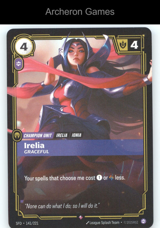 Irelia - Graceful SFD 141/221 R  Card Spiritforged