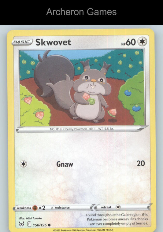 Pokemon Card Skwovet LOR 150/196 C Lost Origin