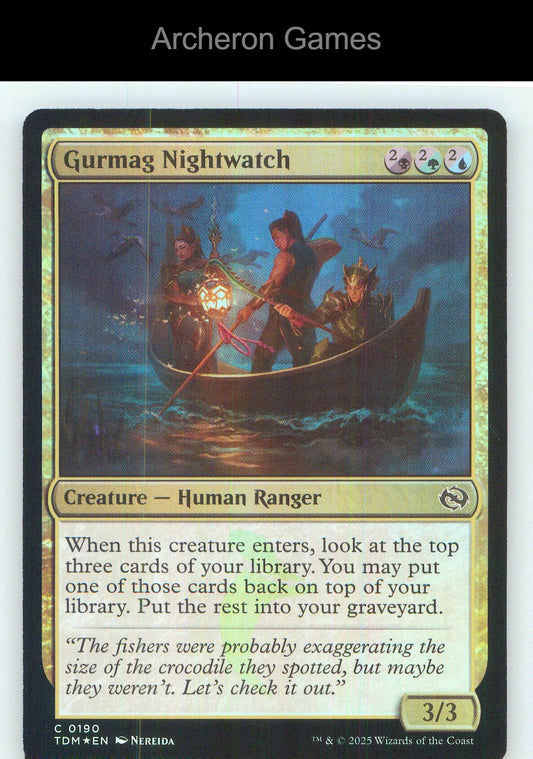 Gurmag Nightwatch TDM 190 C MTG Card NM/EX+ Foil