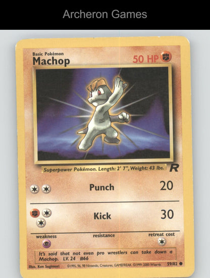 Pokemon Card Machop TR 59/82 C Team Rocket Unlimited