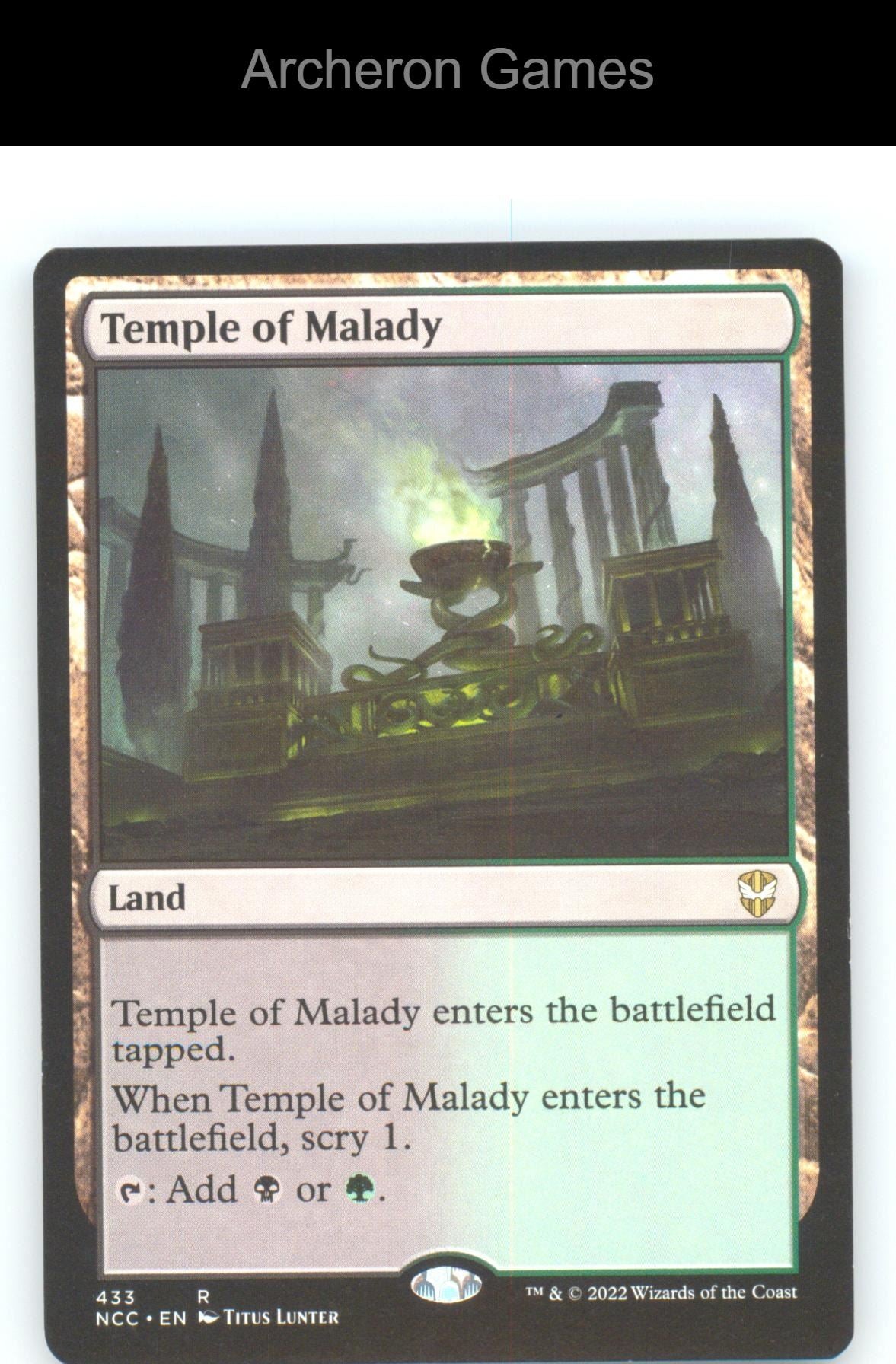 Temple of Malady NCC 433 R MTG Card NM/EX+