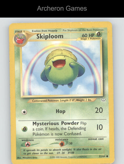 Pokemon Card Skiploom N3 52/64 C Neo Revelation Unlimited