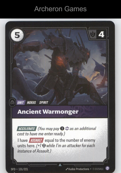 Ancient Warmonger SFD 131/221 UC  Card Spiritforged