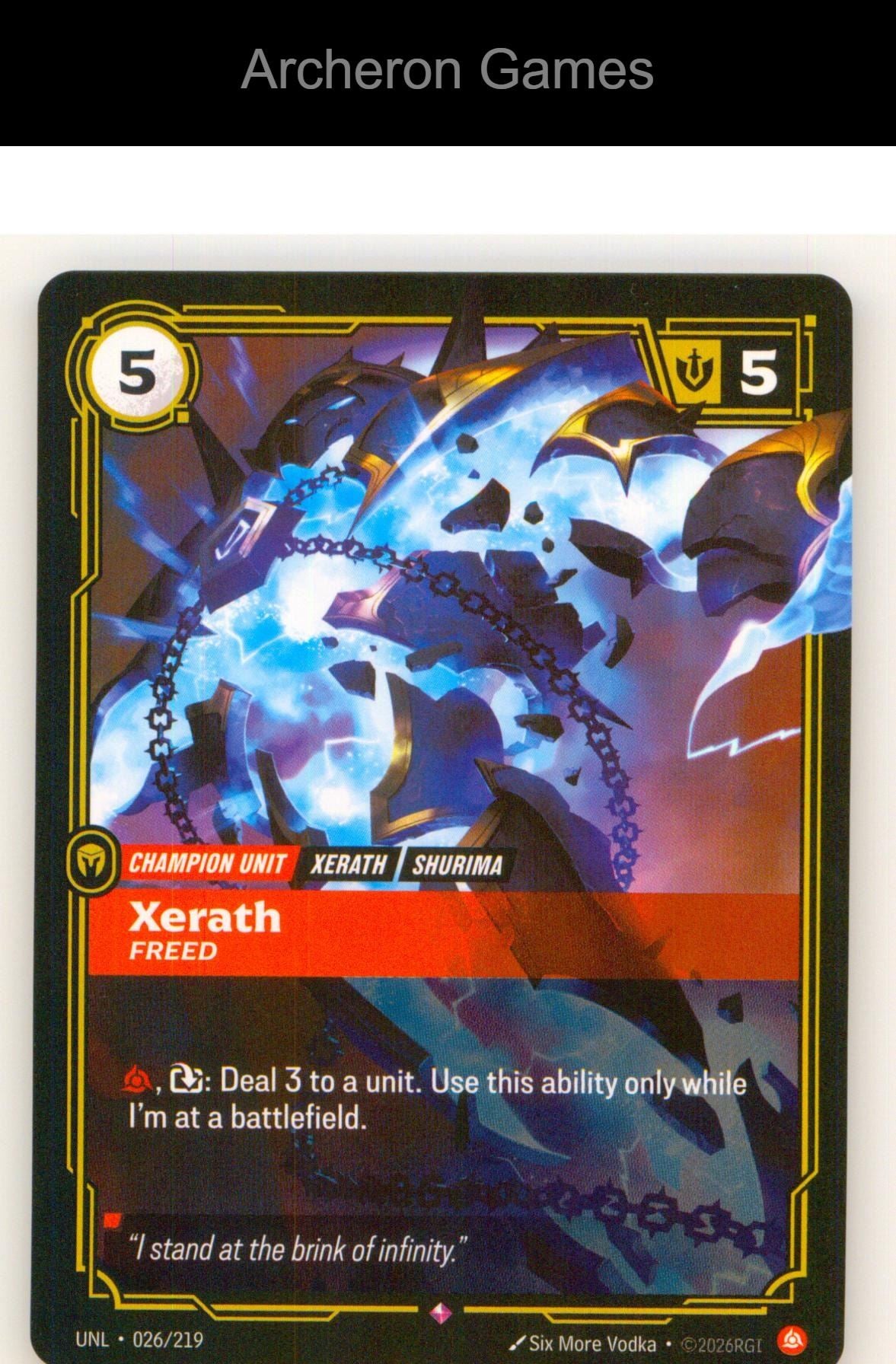Xerath - Freed UNL 026/219 R Unleashed Riftbound Card