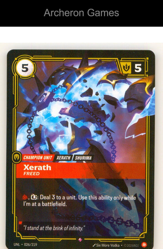 Xerath - Freed UNL 026/219 R Unleashed Riftbound Card