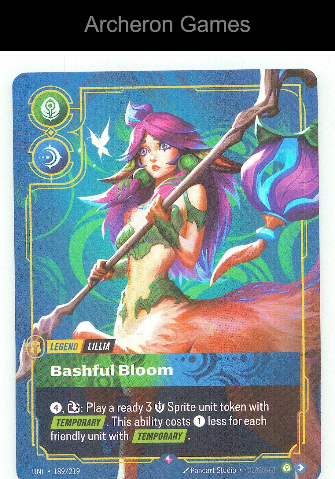 Lillia - Bashful Bloom UNL 189/219 R Unleashed Riftbound Card