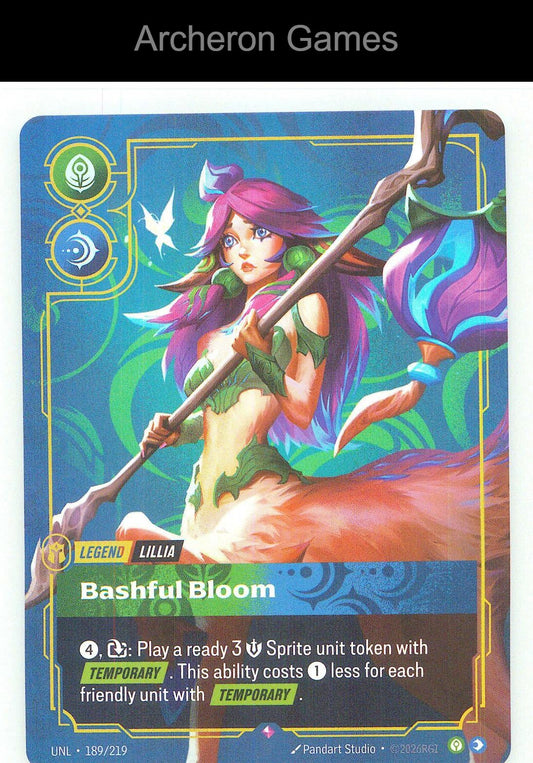 Lillia - Bashful Bloom UNL 189/219 R Unleashed Riftbound Card