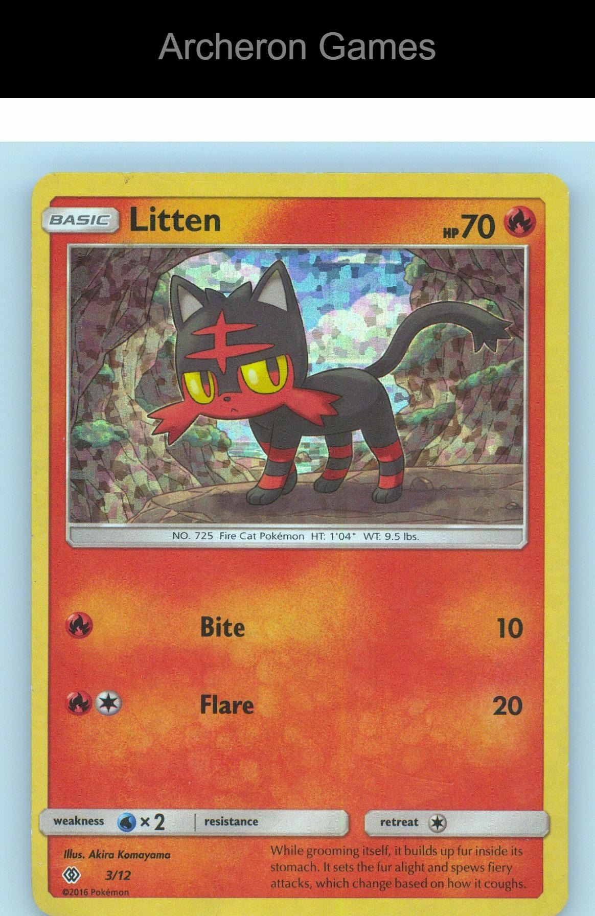 Pokemon Card Litten MCD17 003/012 HOLO P McDonald's Promos 2017