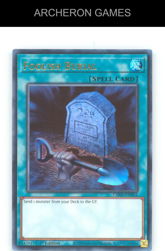 Foolish Burial Ultra Rare YUGIOH Card 1st Edition