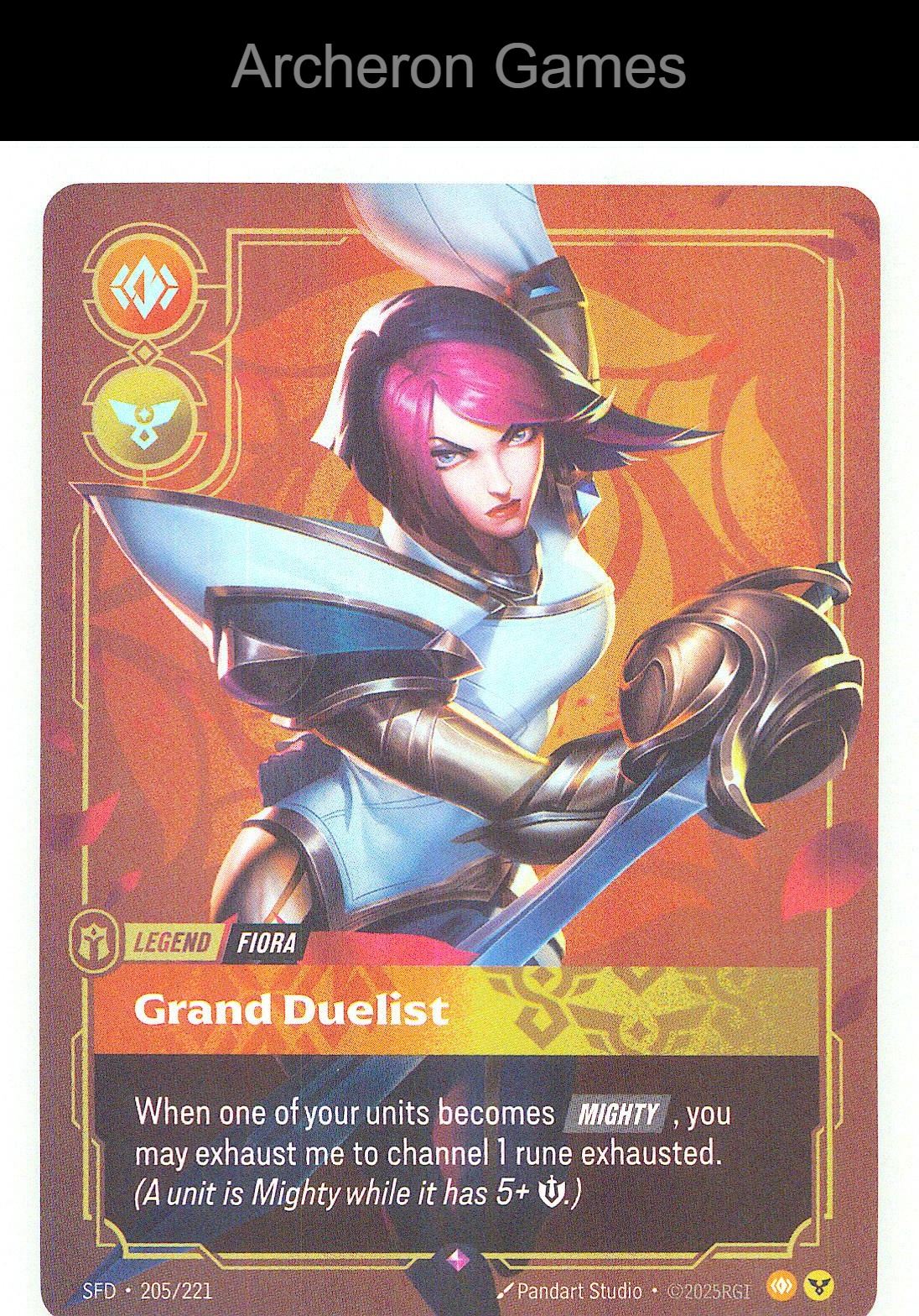 Fiora - Grand Duelist SFD 205/221 R Spiritforged Riftbound Card
