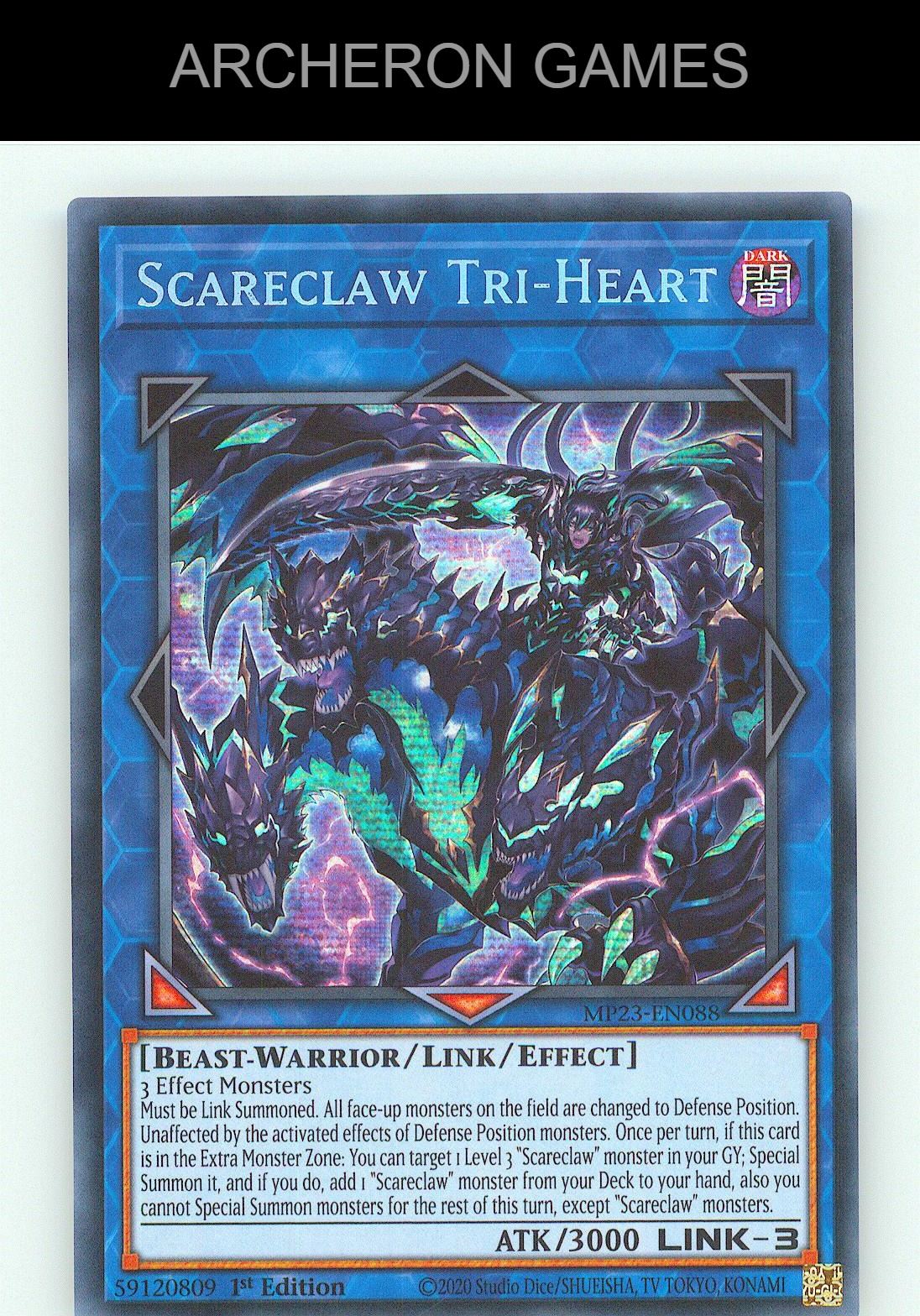 Scareclaw Tri-Heart SEC YUGIOH Card