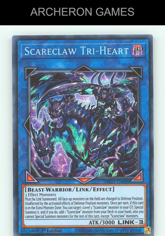 Scareclaw Tri-Heart SEC YUGIOH Card