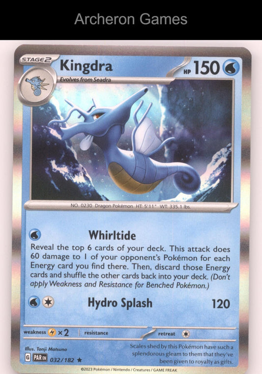Pokemon Card Kingdra PAR 032/182 R Paradox Rift Holo