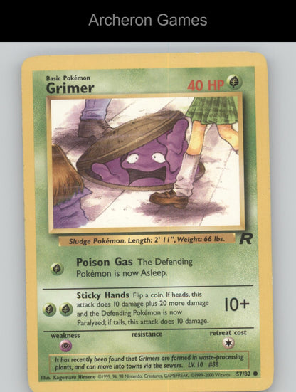 Pokemon Card Grimer TR 57/82 C Team Rocket Unlimited