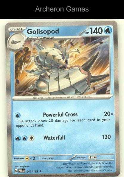 Pokemon Card Golisopod PAR 049/182 R Paradox Rift Holo