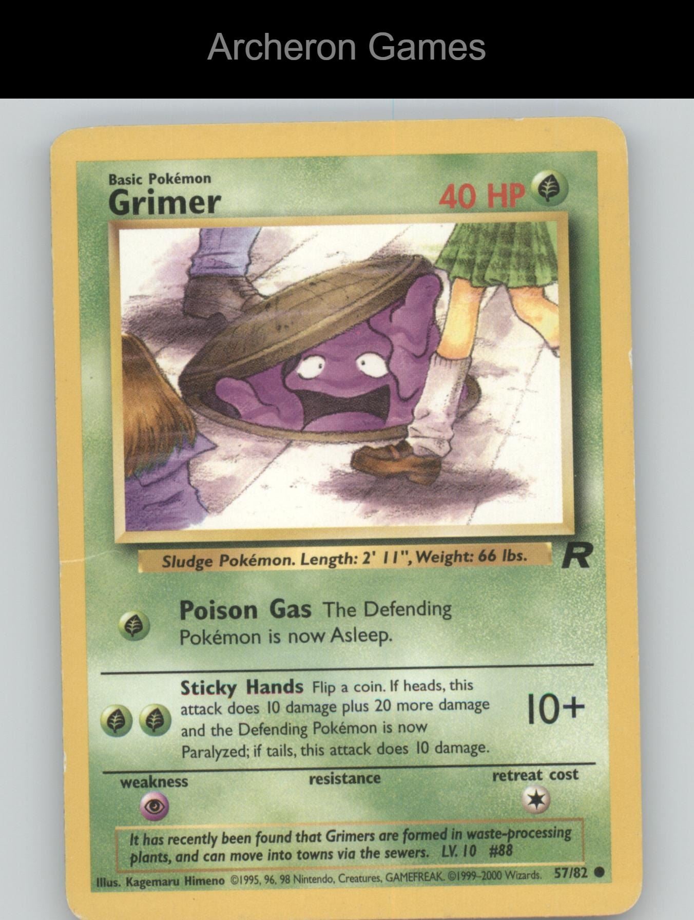 Pokemon Card Grimer TR 57/82 C Team Rocket Unlimited