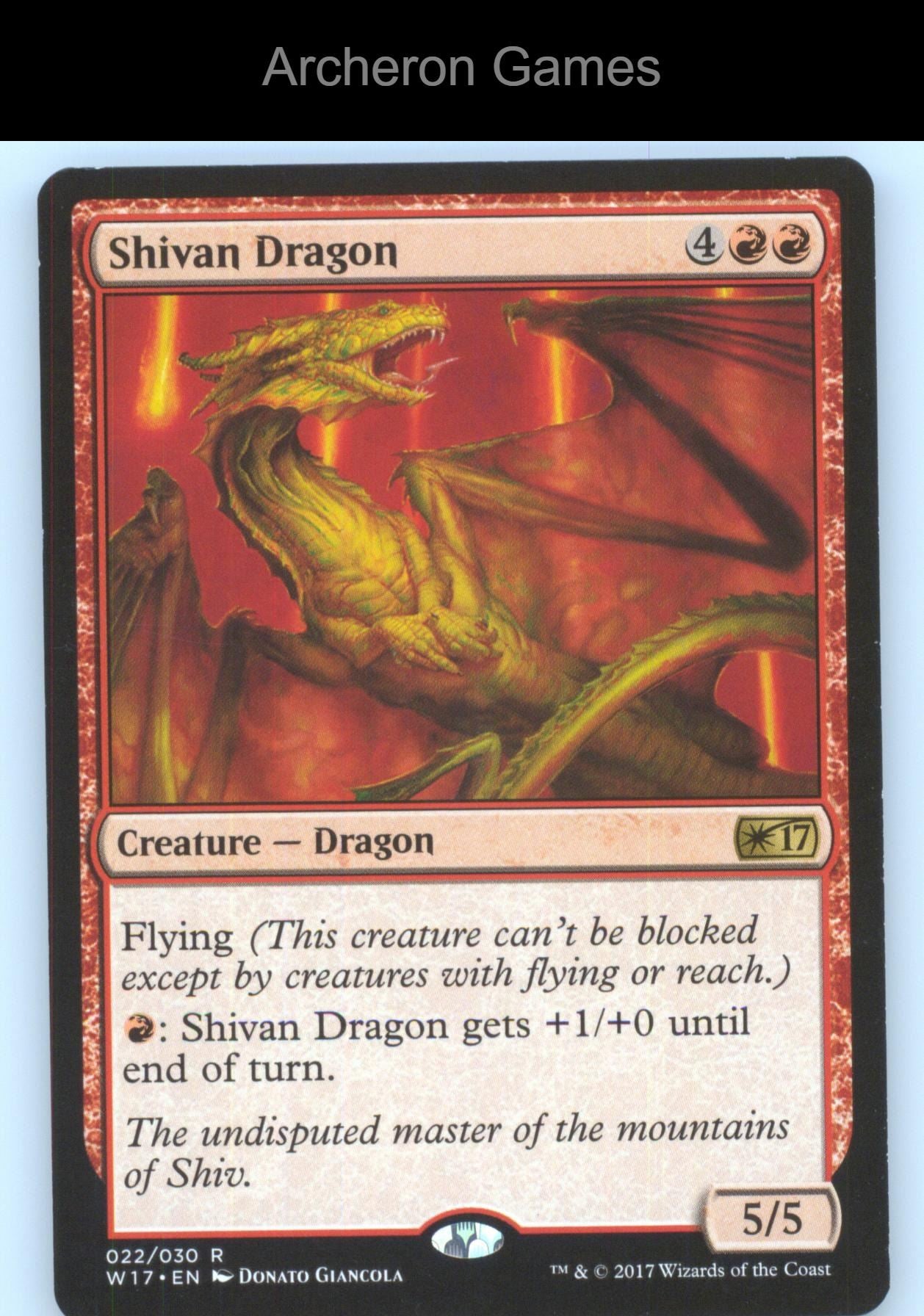 Shivan Dragon 22 R MTG Card Welcome Deck 2017