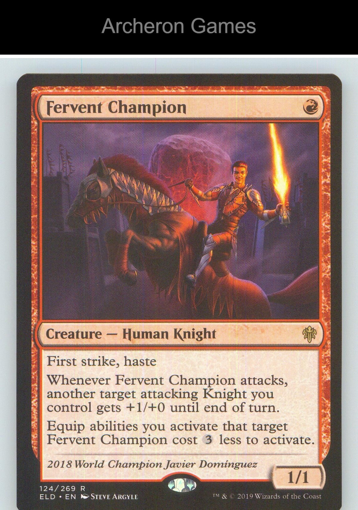 Fervent Champion ELD 124 R MTG Card NM/EX+