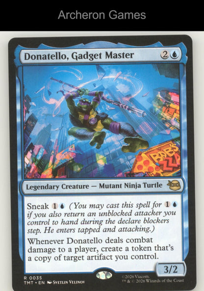 Donatello, Gadget Master TMT 0035 R MTG Card Teenage Mutant Ninja Turtles