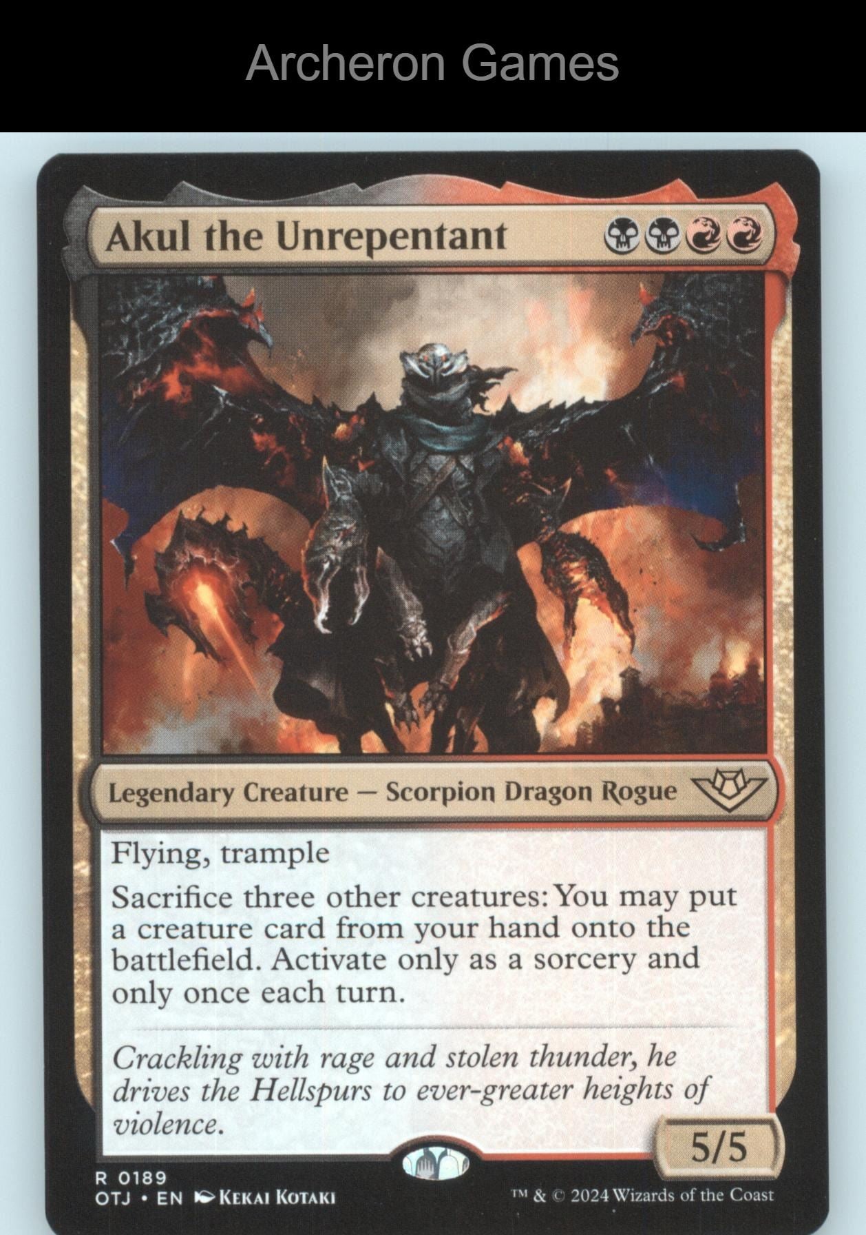 Akul the Unrepentant 189 R MTG Card Promo Pack: Outlaws of Thunder Junction