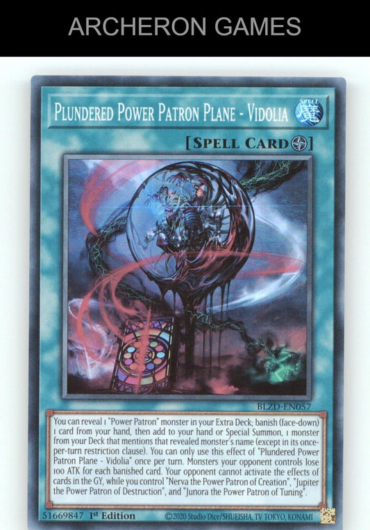 Plundered Power Patron Plane - Vidolia SR YUGIOH Card