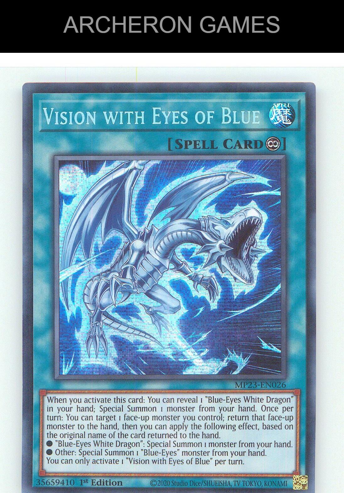 Vision with Eyes of Blue Prismatic Secret Rare YUGIOH Card 1st Edition