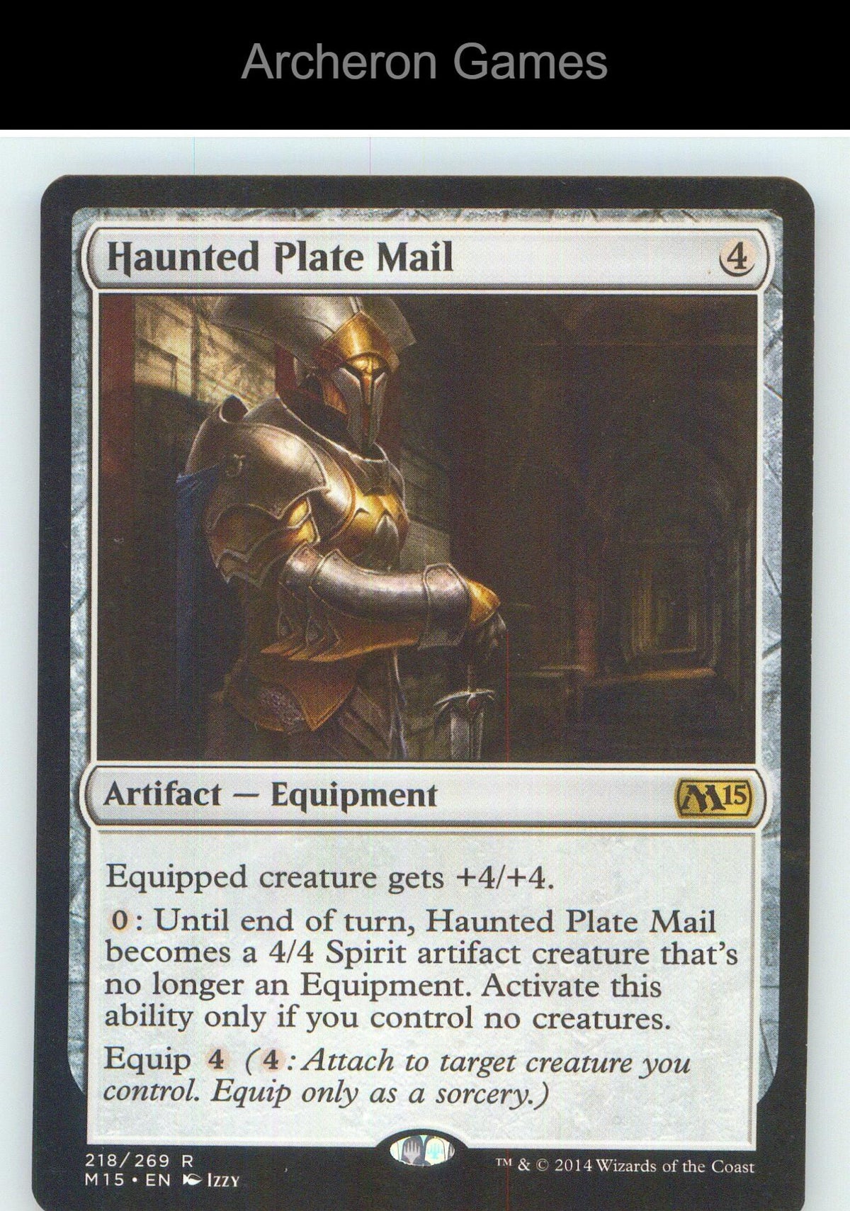 Haunted Plate Mail M15 218 R MTG Card NM/EX+