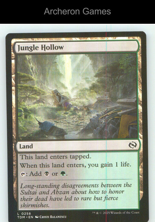 Jungle Hollow TDM 258 Land MTG Card NM/EX+