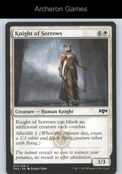 Knight of Sorrows 14 C MTG Card Ravnica Allegiance