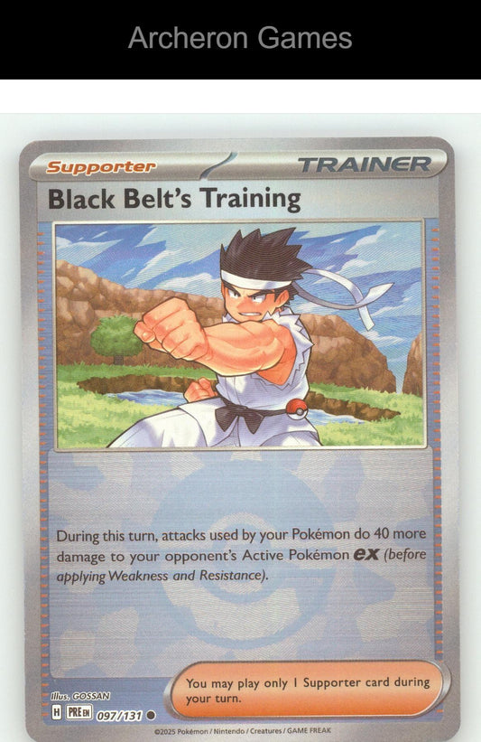 Pokemon Card Black Belt's Training PRE 097/131 Prismatic Evolutions Holo