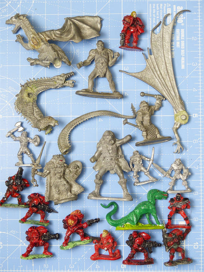 Classic Metal Pre-Slotta Miniatures: Dragons Warriors Monsters Space Marines etc #2HE
